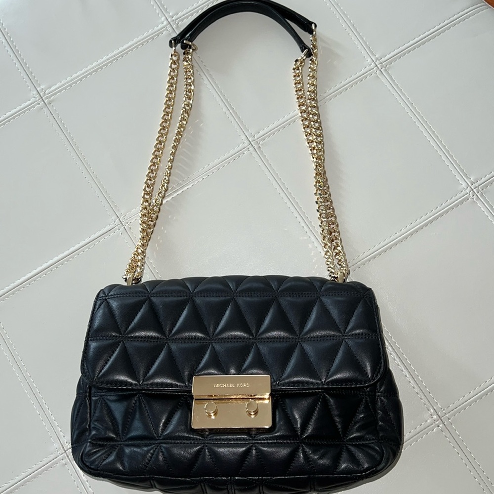 Michael Kors Shoulder Bag, Black, Quilted, Adjustable Strap